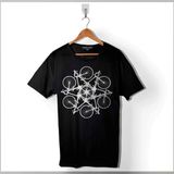 Kendim Seçtim Bicycle Circle Kaleidoscope Mountain Bisiklet Baskılı Tişört Unisex T-Shirt - Siyah - 2XL
