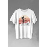 Kendim Seçtim Bisiklet Mountain Bike Time To Ride Outdoor Gezgin Travel Baskılı Tişört T-Shirt Beyaz - XL - 63A-Beyaz