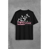 Kendim Seçtim Black Pink Grubu Karakterleri Sanatçıları Sırt Ön Baskılı Oversize Tişört T-Shirt - Siyah - 2XL