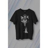 Kendim Seçtim Bozkurt Kurt Kafası Wolf Gri Bozkurt Baskılı Tişört T-Shirt - Siyah - XS