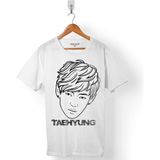 Kendim Seçtim Bts Bangtan Boys Taehyung Logo Erkek Tişört - Beyaz - Renkli