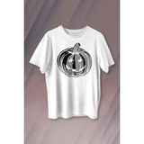 Kendim Seçtim Cadılar Bayramı Halloween Bal Kabağı Surat Beyaz Baskılı Tişört Unisex T-Shirt10 - 2XL - Siyah