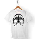Kendim Seçtim Cadılar Bayramı Iskelet Halloween Erkek Tişört - XXL - Beyaz