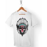 Kendim Seçtim Calavera Indıa Hindistan Kuru Kafa Skull Erkek Tişört - XL - Beyaz