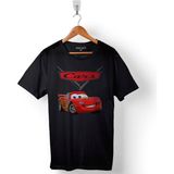 Kendim Seçtim Cars Şimşek Mcqeen Arabalar Logo Baskılı Tişört T-Shirt - Siyah