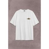 Kendim Seçtim Central Perk Making Friends Logo Sırt Ön Baskılı Oversize Tişört T-Shirt - Beyaz - 2XL