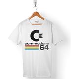 Kendim Seçtim Commodore 61 C64 Logo Antika Bilgisayar Erkek Tişört - Beyaz - Renkli - XS
