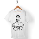 Kendim Seçtim Crıstıano Ronaldo Cr7 Logo Juventus Erkek Tişört - Beyaz - Renkli - 2XL