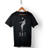 Kendim Seçtim Crıstıano Ronaldo Cr7 Typography Silüet Erkek Tişört - Siyah