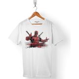 Kendim Seçtim Deadpool 1 2 3 Logo Beyaz Erkek Tişört