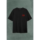 Kendim Seçtim Death Life Will Never Last Metal Band Metallica Sırt Ön Baskılı Oversize Tişört T-Shirt - Siyah - 2XL