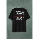 Kendim Seçtim Depeche Mode Spirit New Wave Grey Charcoal Sırt Ön Baskılı Oversize Tişört T-Shirt - Siyah - XL