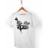Kendim Seçtim Dj Hip Hop Kaset Musıc Rap Rep Logo Erkek Tişört - Beyaz
