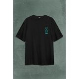 Kendim Seçtim Dna Bisiklet Zinciri Genetik Hayat Ağacı Evrim Sırt Ön Baskılı Oversize Tişört T-Shirt - Siyah
