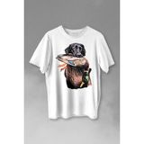 Kendim Seçtim Dog Duck Av Köpeği ve Ördek Köpek Hunting Baskılı Beyaz Renkli Unisex T-shirt