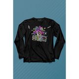 Kendim Seçtim Doksanlar Pop 90's Retro Vintage Uzun Kollu Tişört Baskılı T-Shirt - 001-Siyah - XS