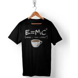 Kendim Seçtim E=mc2 Enerji Süt Coffee Energy Mılk Coffee Eınsteın Erkek Tişört - 2XL - Siyah