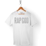 Kendim Seçtim Emınem Rap God Logo Erkek Tişört - Beyaz - Renkli - 2XL