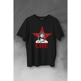 Kendim Seçtim Ernosto Che Guevara Red Star Kırımızı Yıldız Baskılı Tişört T-Shirt - Siyah - XS