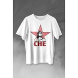Kendim Seçtim Ernosto Che Guevara Red Star Kırımızı Yıldız Baskılı Tişört Unisex T-Shirt - Beyaz