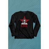 Kendim Seçtim Ernosto Che Guevara Red Star Kırımızı Yıldız Uzun Kollu Tişört Baskılı T-Shirt - 001-Siyah - XL