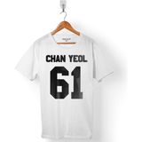 Kendim Seçtim Exo Chanyeol Chan Yeol 61 Logo Erkek Tişört - Beyaz - Renkli - XS