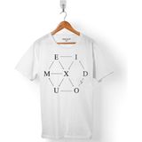 Kendim Seçtim Exo Planet Logo Erkek Tişört - Beyaz - Renkli - 2XL