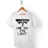 Kendim Seçtim Fırefıles Logo Naughty Dog Look For The Lıght Erkek Tişört - Beyaz - Renkli - XS