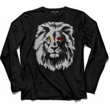 Kendim Seçtim Galatasaray Aslan Kafa Lıon Head Silüet Arslan Uzun Kollu Siyah Erkek T-shirt