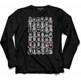 Kendim Seçtim Game Of Thrones Faces Tüm Oyuncular 2 Uzun Kollu Tişört - 001-Siyah - 2XL