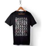 Kendim Seçtim Game Of Thrones Faces Tüm Oyuncular Baskılı Tişört Unisex T-Shirt - Siyah - XS