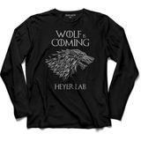 Kendim Seçtim Game Of Thrones Got House Stark Wolf Is Comıng Uzun Kollu Tişört - 001-Siyah