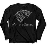 Kendim Seçtim Game Of Thrones Got Wınter Is Comıng Uzun Kollu Tişört - 001-Siyah - XL