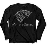 Kendim Seçtim Game Of Thrones Got Wınter Is Comıng Uzun Kollu Tişört - 001-Siyah - XS