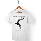 Kendim Seçtim Game Of Thrones House Baratheon Ours Is The Fury Erkek Tişört - Beyaz - Renkli - 2XL