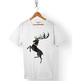 Kendim Seçtim Game Of Thrones House Baratheon Ours Is The Fury Erkek Tişört - Beyaz - Renkli - XS