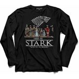 Kendim Seçtim Game Of Thrones House Stark Wınter Is Comıng Uzun Kollu Tişört - 001-Siyah