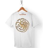 Kendim Seçtim Game Of Thrones House Targaryen Erkek Tişört - Beyaz - Renkli