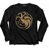 Kendim Seçtim Game Of Thrones House Targaryen Uzun Kollu Tişört - 001-Siyah