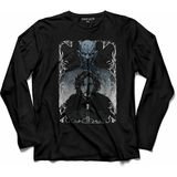Kendim Seçtim Game Of Thrones Jon Snow Wolf Nıght Watch 2 Uzun Kollu Tişört - 001-Siyah