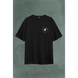 Kendim Seçtim Game Of Thrones Logo Sırt Ön Baskılı Oversize Tişört T-Shirt - Siyah - 2XL