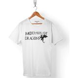 Kendim Seçtim Game Of Thrones Mother Of Dragons Erkek Tişört - Beyaz - Renkli - 2XL