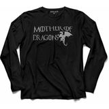Kendim Seçtim Game Of Thrones Mother Of Dragons Uzun Kollu Tişört - 001-Siyah - XS
