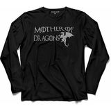 Kendim Seçtim Game Of Thrones Mother Of Dragons Uzun Kollu Tişört - 001-Siyah