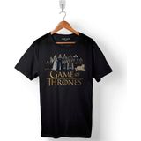 Kendim Seçtim Game Of Thrones Stark Anime Wolf Kurt Baskılı Tişört Unisex T-Shirt - Siyah - 2XL