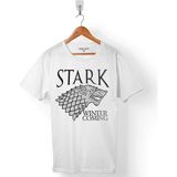 Kendim Seçtim Game Of Thrones Stark Wınter Is Comıng Erkek Tişört - Beyaz - Renkli - XL