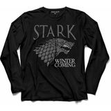 Kendim Seçtim Game Of Thrones Stark Wınter Is Comıng Uzun Kollu Tişört - 001-Siyah - 2XL