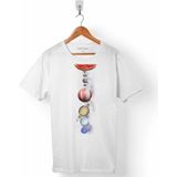 Kendim Seçtim Gezegenler Güneş Sistemi Solar System Uzay Cosmos Erkek Tişört - XS - Beyaz