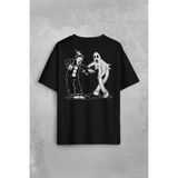 Kendim Seçtim Ghostmane Music Dans Müzik Palyaço Hayalet Sırt Ön Baskılı Oversize Siyah Erkek T-Shirt