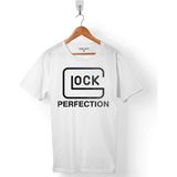 Kendim Seçtim Glock Lock Perfection Beyaz Erkek Tişört